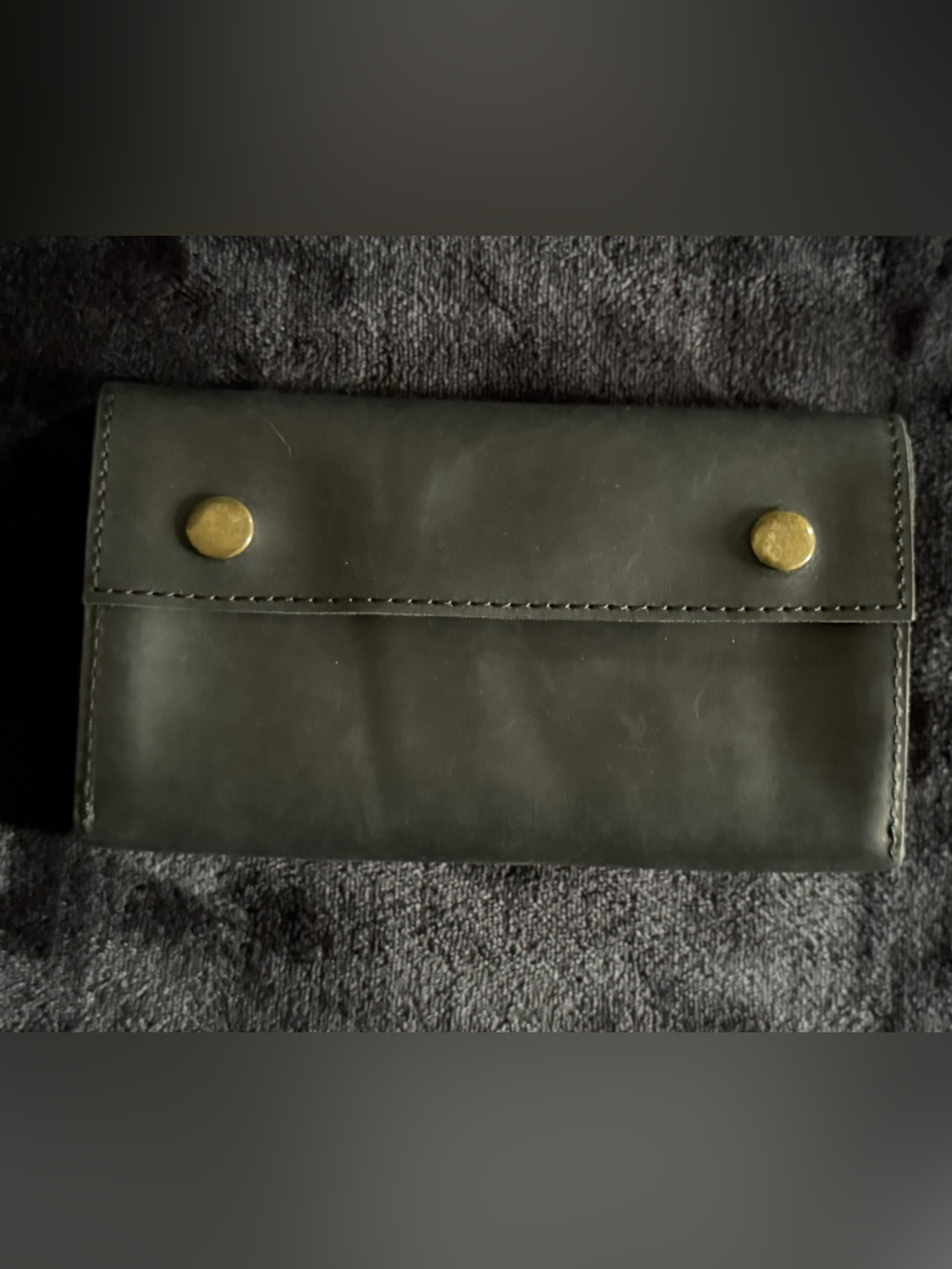 Crazy horse leather black wallet